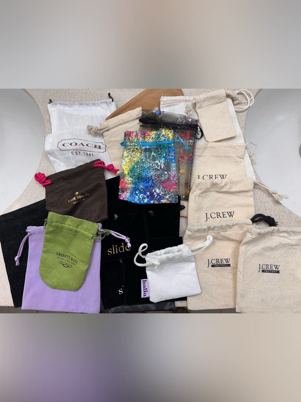 Assorted Branded Jewelry Pouches - Multicolor Mix